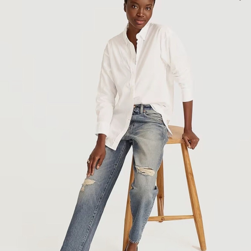 J Crew Relaxed Fit, Classic White Button Down 4